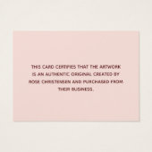 Pink Burgundy Script Certificate of Authenticity (裏面)