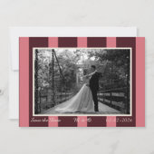 Pink & Burgundy Wide Stripe Invitation 招待状 (正面)