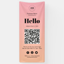 Pink Business グラデーション Covid QRコードチェックイン