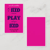 Pink Business Kid's Playdate Card 名刺 (正面/裏面)