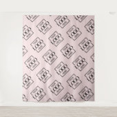 Pink Business Logo Pattern Trade Show Backdrop タペストリー (正面)