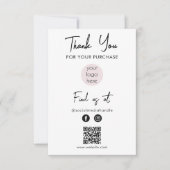 Pink Business Logo Thank You Logo Social Media サンキューカード (正面)