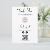 Pink Business Logo Thank You Logo Social Media サンキューカード (スタンド正面)