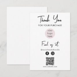 Pink Business Logo Thank You Logo Social Media サンキューカード