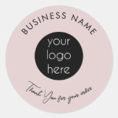 Pink Business Logo Thank You Packaging Product ラウンドシール (正面)