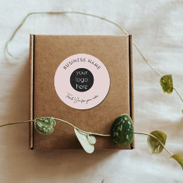 Pink Business Logo Thank You Packaging Product ラウンドシール