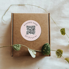 Pink Business Thank You Packaging Product QR Code ラウンドシール