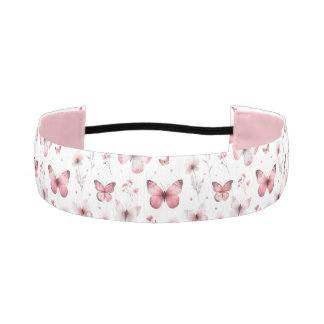 Pink Butterflies  アスレチックヘッドバンド