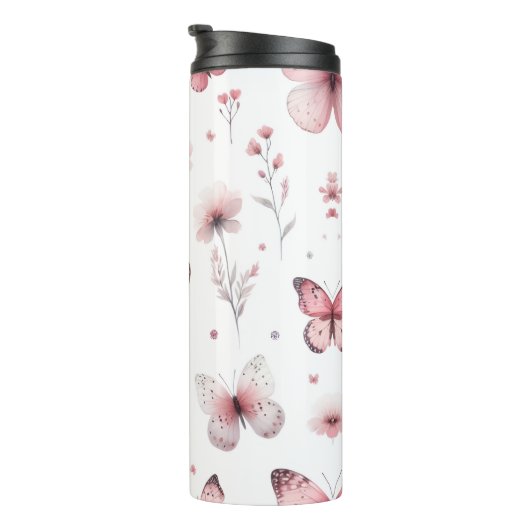 Pink Butterflies  タンブラー (回転右)