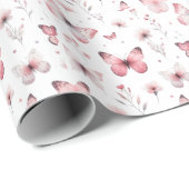 Pink Butterflies  ラッピングペーパー (ロールコーナー)