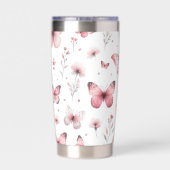 Pink Butterflies  保温保冷タンブラー (背面)