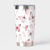 Pink Butterflies  保温保冷タンブラー (右面)