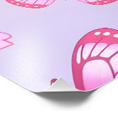 Pink butterflies and flowers pattern フォトプリント            (角)