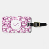 Pink Butterflies Custom Monogram Luggage Tag ラゲッジタグ (正面横)