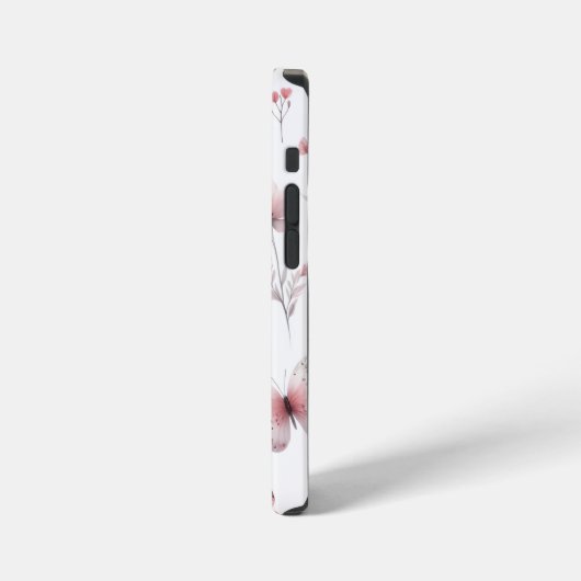 Pink Butterflies  iPhoneケース (左側面)