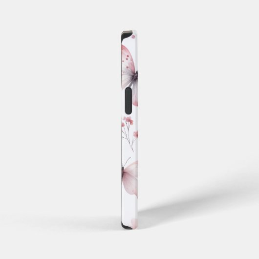 Pink Butterflies  iPhoneケース (右側面)