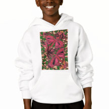 Pink butterflies, on a gold background