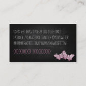 Pink Butterflies on black chalkboard 名刺 (裏面)