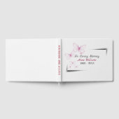Pink Butterflies On White for Memorial Service ゲストブック (全面)