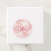 Pink Butterfly 1st Birthday Thank You Scalloped フェイバータグ (インサイチュ)