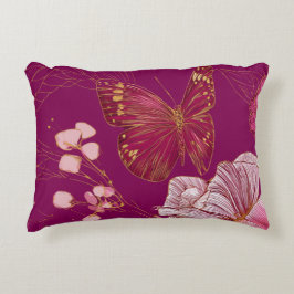 Pink Butterfly Accent Pillow アクセントクッション