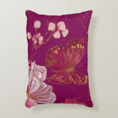 Pink Butterfly Accent Pillow アクセントクッション (正面(垂直))