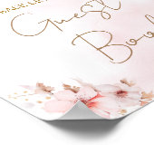 Pink Butterfly Baby Shower Girl Guest Book ポスター (角)