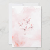 Pink Butterfly Baby Sprinkle Girl Invitation  招待状 (裏面)