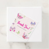 Pink Butterfly Birthday Thank You Tag フェイバータグ (インサイチュ)