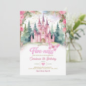 Pink Butterfly Castle Her Royal Five-ness Birthday 招待状 (スタンド正面)