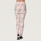 Pink Butterfly Custom Name Leggings レギンス (裏面)