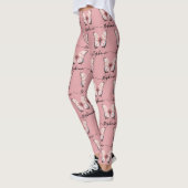 Pink Butterfly Custom Name Leggings レギンス (左)