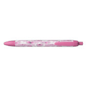 Pink Butterfly Cute Kawaii Personalized Pen 黒ボールペン (裏面)