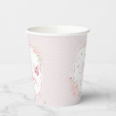 Pink Butterfly Floral Bow Baby Shower 紙コップ (左)