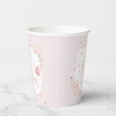 Pink Butterfly Floral Bow Baby Shower 紙コップ (右)