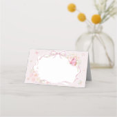 Pink Butterfly Floral Place Card プレイスカード (正面)