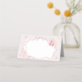 Pink Butterfly Floral Place Card プレイスカード