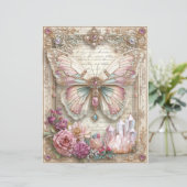 Pink Butterfly Junk Journal Scrapbook Paper (スタンド正面)
