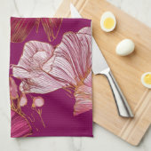 Pink Butterfly Kitchen Towel キッチンタオル (四つ折り)