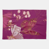 Pink Butterfly Kitchen Towel キッチンタオル (横)
