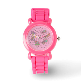 Pink Butterfly Lady Watch 腕時計