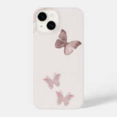 Pink Butterfly Minimalist Phone Case iPhoneケース (裏面)