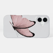 Pink Butterfly Minimalist Phone Case iPhone 16ケース (裏面横)
