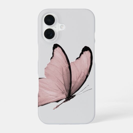 Pink Butterfly Minimalist Phone Case iPhone 16ケース (裏面)