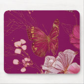 Pink Butterfly Mousepad マウスパッド (正面)