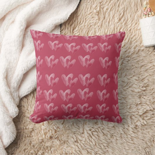Pink Butterfly Pattern Throw Pillow  クッション (ブランケット)