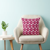 Pink Butterfly Pattern Throw Pillow クッション (椅子)