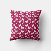 Pink Butterfly Pattern Throw Pillow クッション (裏面)