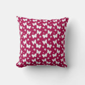 Pink Butterfly Pattern Throw Pillow クッション (正面)