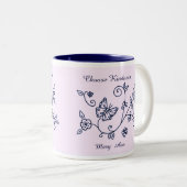 Pink Butterfly Reminder Mug ツートーンマグカップ (正面右)